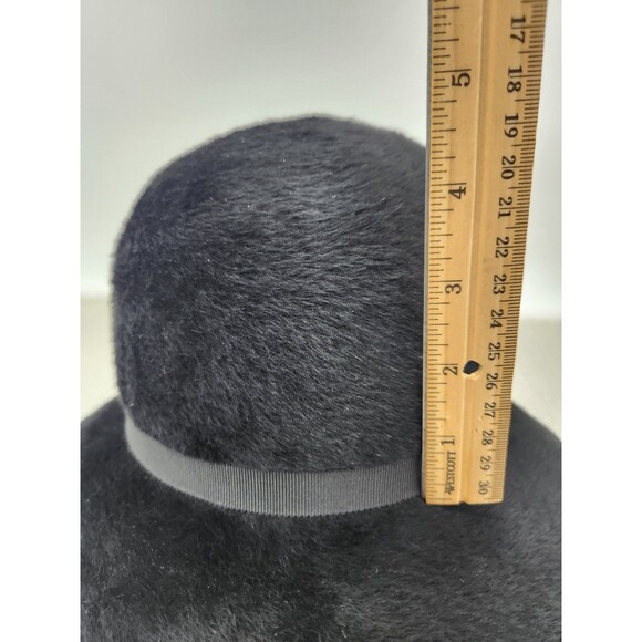Brunschwig 21 Inch Vintage Hat Black Cloche Fedora Faux Fur Classic Switzerland main image 7